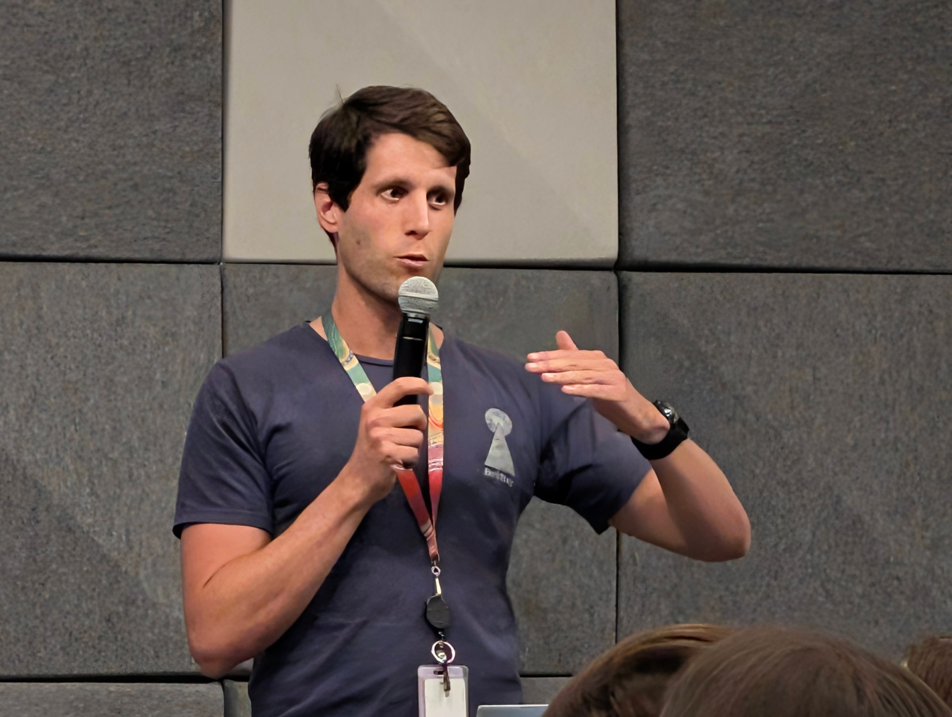 Sean speaking to an audience